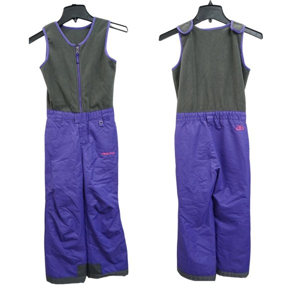 Zipper Bib Style Girls Snow Pants with Velcro for Easy Adjustment, Size 10 - Picture 3 of 5